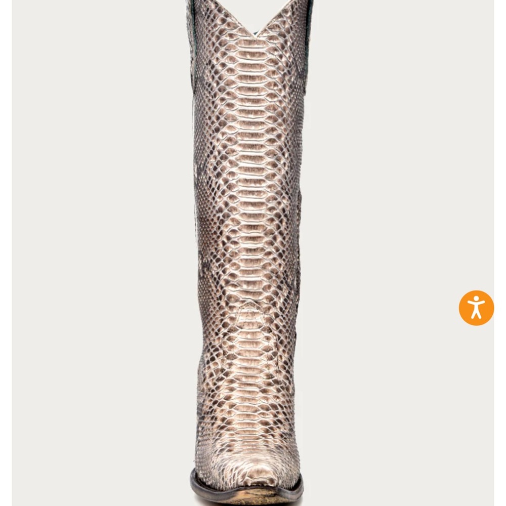 New with tags: Corral West  GENUINE FULL PYTHON TALL COWBOY BOOT  Size 8